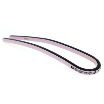Simple Cellulose Acetate 2-Prong Hair Fork Hairstick with Rhinestones Blue